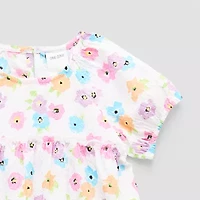 Okie Dokie Toddler & Little Girls Short Sleeve Fitted Sleeve A-Line Dress
