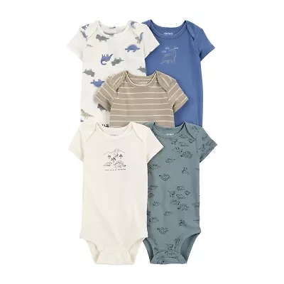 Carter's Baby Boys Crew Neck Short Sleeve Rib 5-pc. Bodysuit
