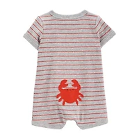 Carter's Baby Boys Short Sleeve Striped Romper