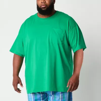 St. John's Bay Mens Crew Neck Short Sleeve Big and Tall Pajama Top