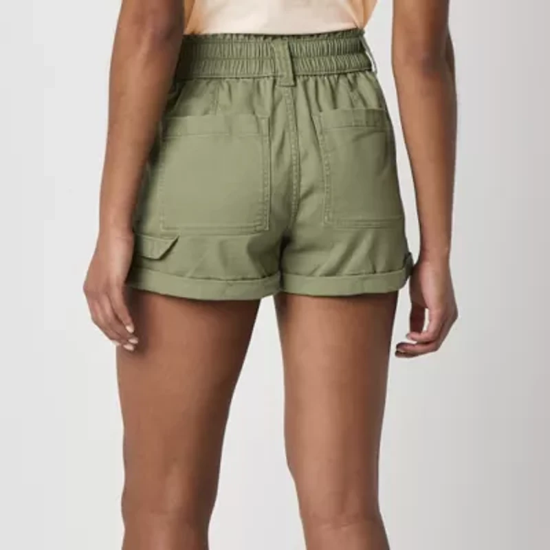 Arizona Womens High Rise Juniors Midi Short