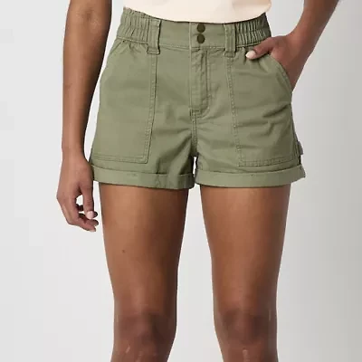 Arizona Womens High Rise Juniors Midi Short