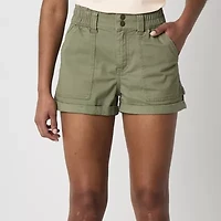 Arizona Womens High Rise Juniors Midi Short