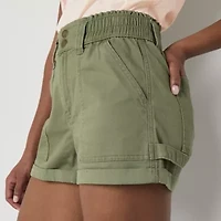 Arizona Womens High Rise Juniors Midi Short