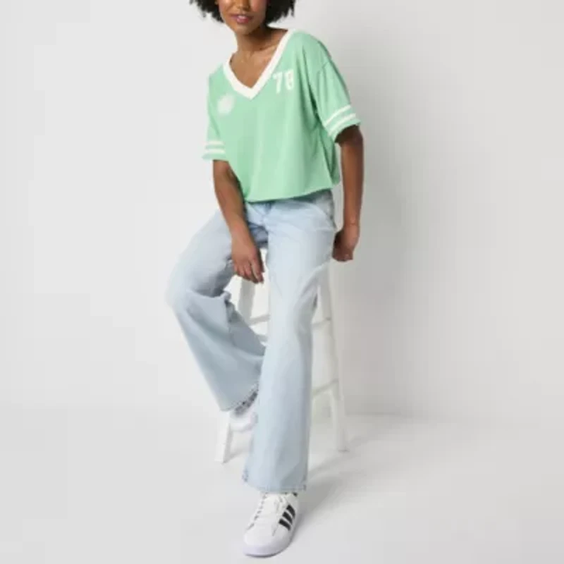 Arizona Juniors Womens Low Rise Wide Leg Jean