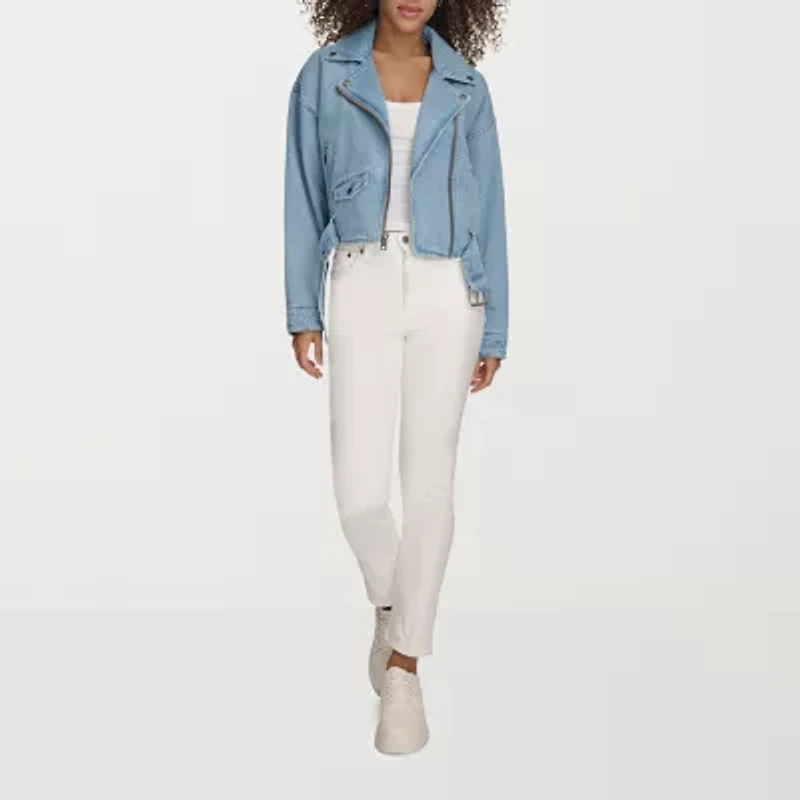 Levi's® Midweight Denim Belted Wind Resistant Womens Motorcycle Jacket