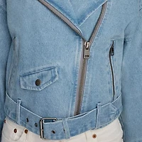 Levi's® Midweight Denim Belted Wind Resistant Womens Motorcycle Jacket