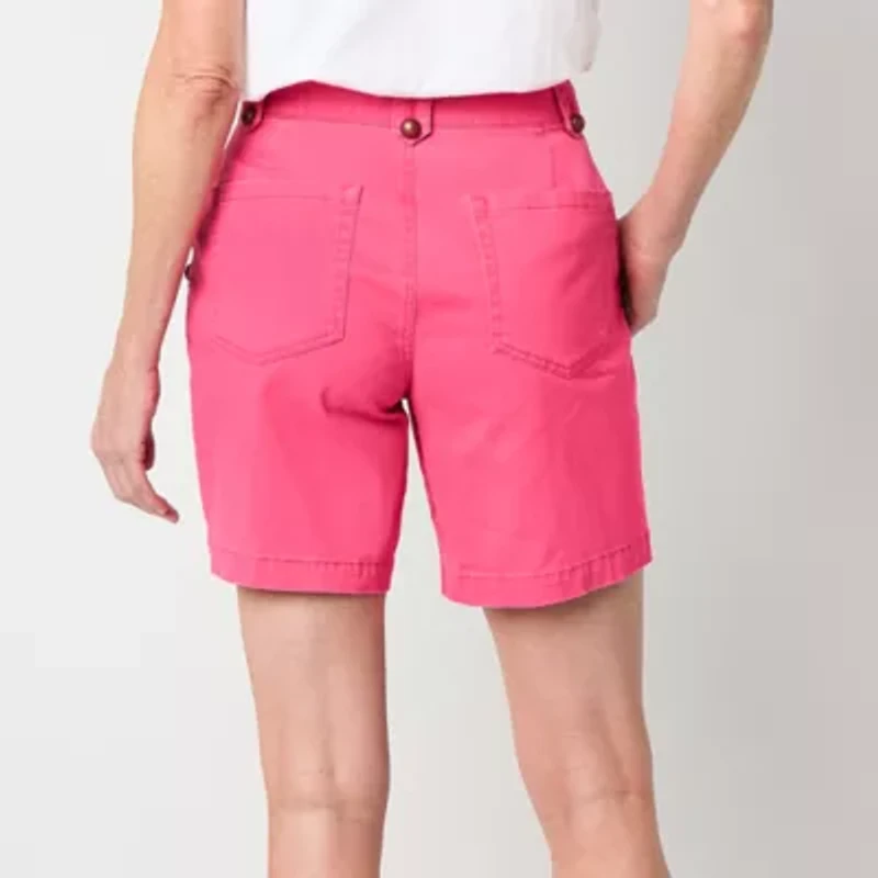 St. John's Bay Womens 7" Mid Rise Chino Short