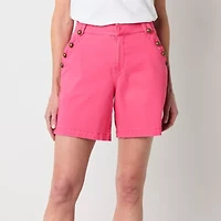 St. John's Bay Womens 7" Mid Rise Chino Short