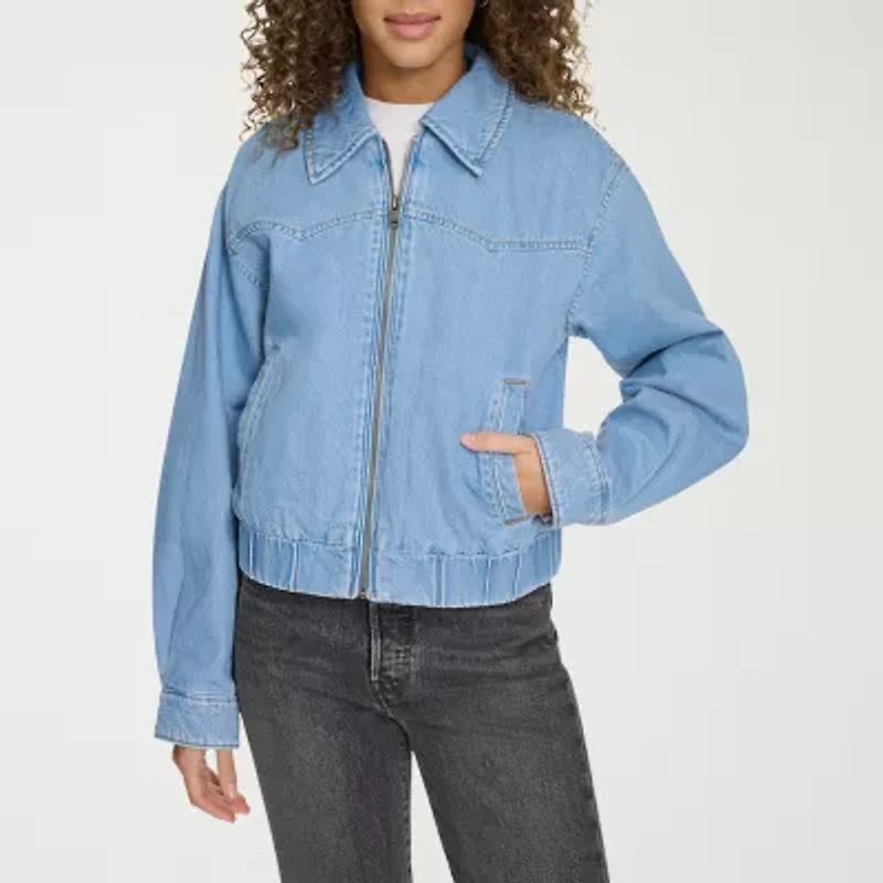 Levi's® Denim Wind Resistant Midweight Womens Bomber Jacket