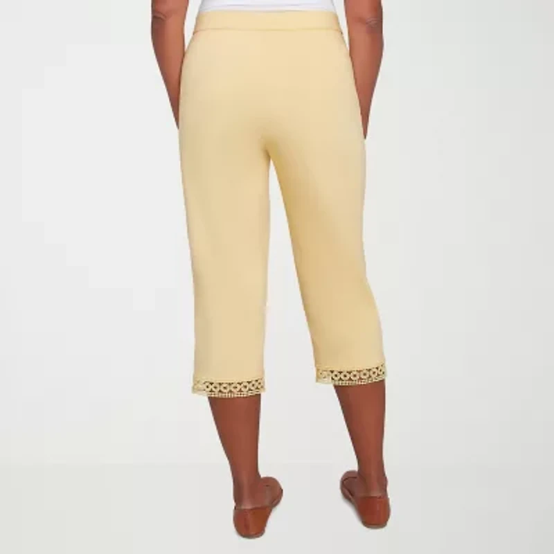 Alfred Dunner Dress Code Womens Stretch Fabric Straight Mid Rise Capri Pant