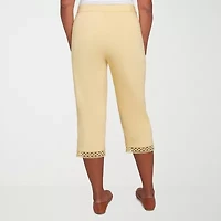 Alfred Dunner Dress Code Womens Stretch Fabric Straight Mid Rise Capri Pant