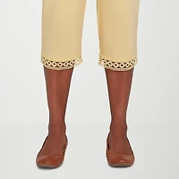Alfred Dunner Dress Code Womens Stretch Fabric Straight Mid Rise Capri Pant