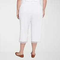 Alfred Dunner Dress Code Womens Plus Stretch Fabric Straight Mid Rise Capri Pant