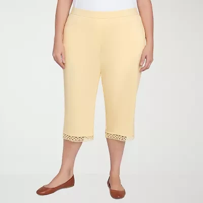 Alfred Dunner Dress Code Womens Stretch Fabric Straight Mid Rise Plus Capri Pant