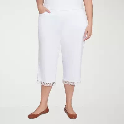 Alfred Dunner Dress Code Womens Stretch Fabric Straight Mid Rise Plus Capri Pant