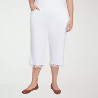 Alfred Dunner Dress Code Womens Plus Stretch Fabric Straight Mid Rise Capri Pant