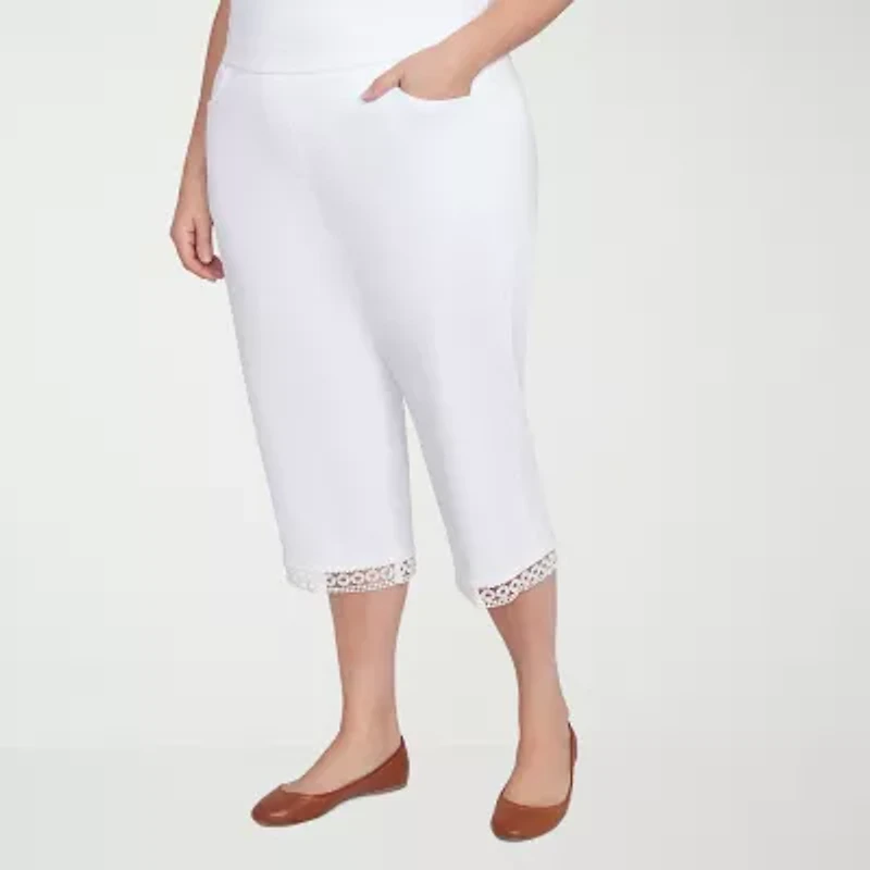 Alfred Dunner Dress Code Womens Plus Stretch Fabric Straight Mid Rise Capri Pant