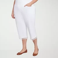 Alfred Dunner Dress Code Womens Plus Stretch Fabric Straight Mid Rise Capri Pant