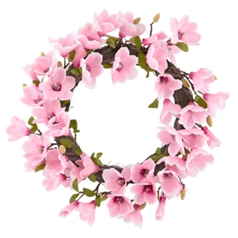 Linden Street 22in Pink Magnolia Wreath