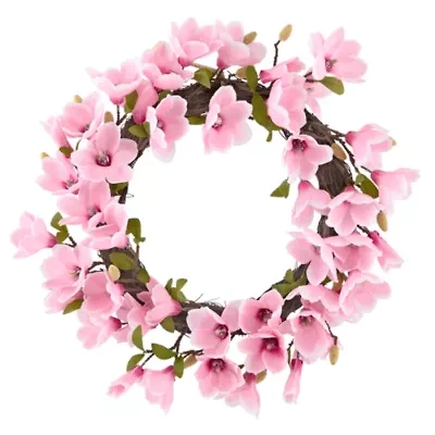 Linden Street 22in Pink Magnolia Wreath