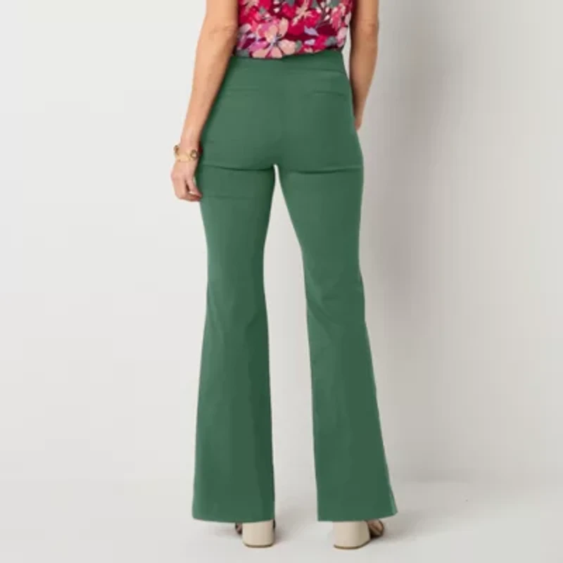 Liz Claiborne Lisa Womens Flare Mid Rise Pull-On Pant