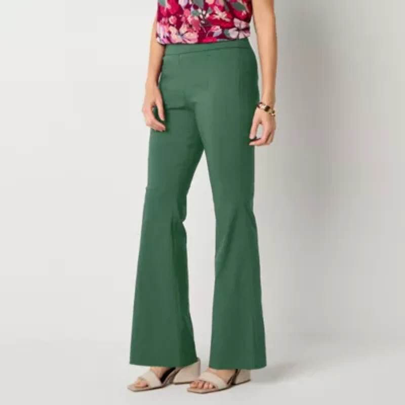 Liz Claiborne Lisa Womens Flare Mid Rise Pull-On Pant