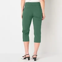 Liz Claiborne April Womens Stretch Fabric Slim Mid Rise Capri Pant