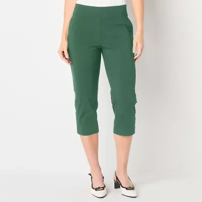 Liz Claiborne April Womens Stretch Fabric Slim Mid Rise Capri Pant
