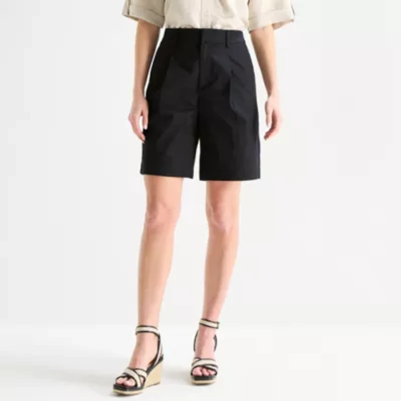 Liz Claiborne Womens 9" Mid Rise Bermuda Short