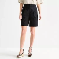 Liz Claiborne Womens 9" Mid Rise Bermuda Short
