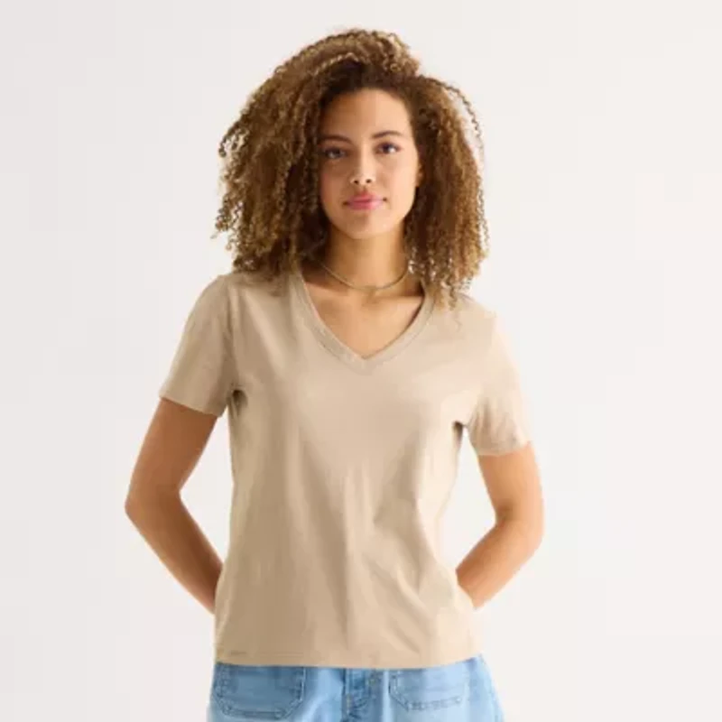 a.n.a Womens V Neck Short Sleeve T-Shirt