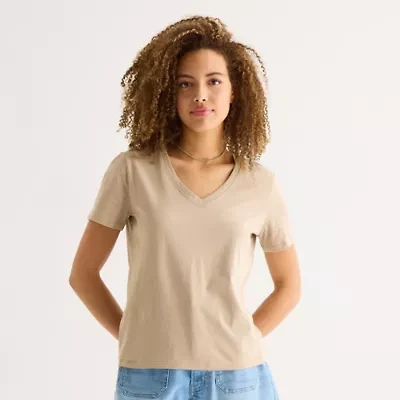 a.n.a Womens V Neck Short Sleeve T-Shirt