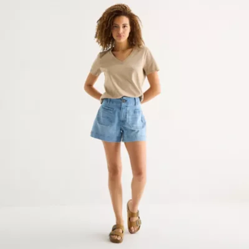 a.n.a Womens V Neck Short Sleeve T-Shirt