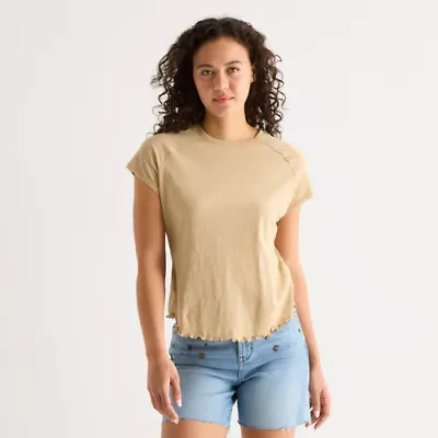 a.n.a Womens Crew Neck Short Sleeve T-Shirt