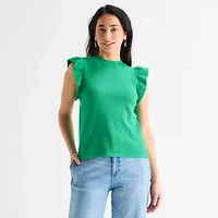 St. John's Bay Womens Crew Neck Short Sleeve Blouse