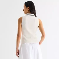 Stylus Womens Sleeveless Polo Sweater
