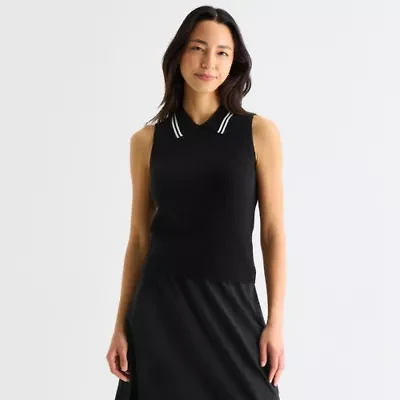 Stylus Womens Sleeveless Polo Sweater
