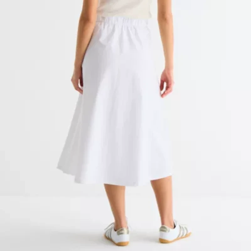 Stylus Womens Midi A-Line Skirt