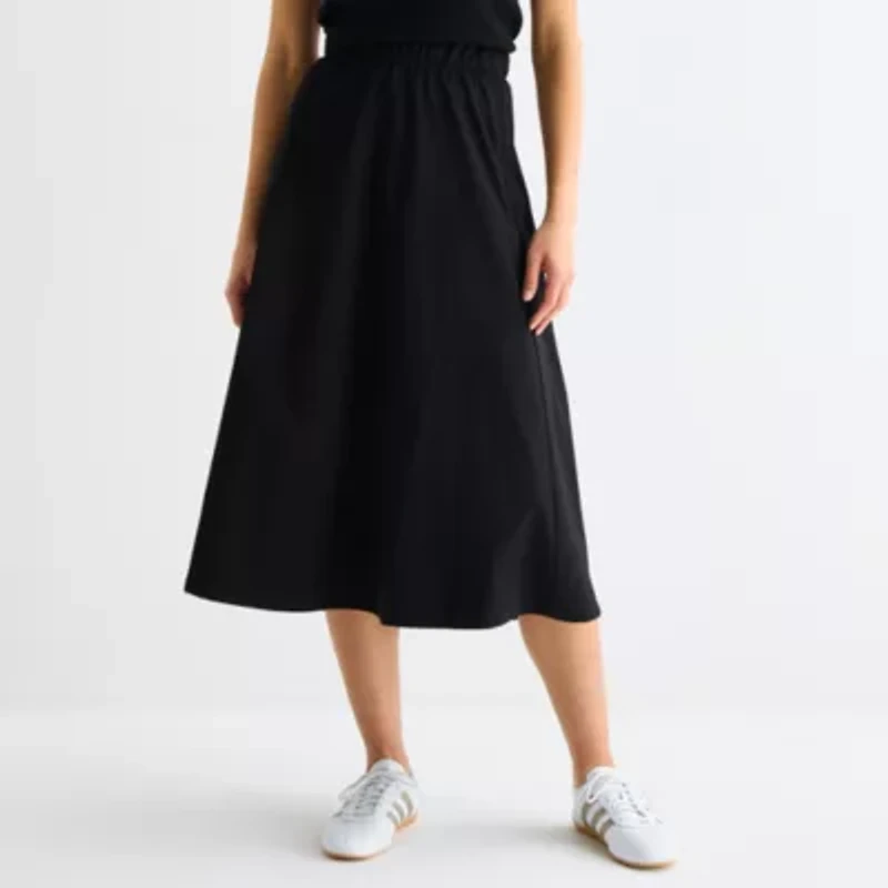 Stylus Womens Midi A-Line Skirt