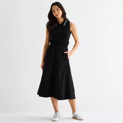 Stylus Womens Midi A-Line Skirt
