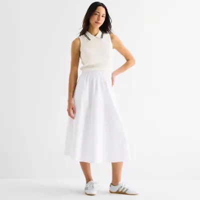 Stylus Womens Midi A-Line Skirt
