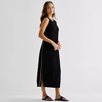 Stylus Womens Sleeveless Midi Sweater Dress