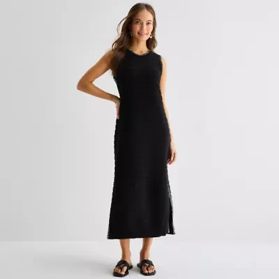 Stylus Womens Sleeveless Midi Sweater Dress