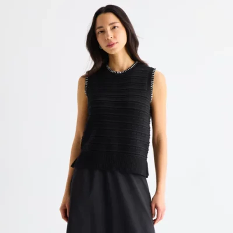 Stylus Womens Crew Neck Sweater Vest