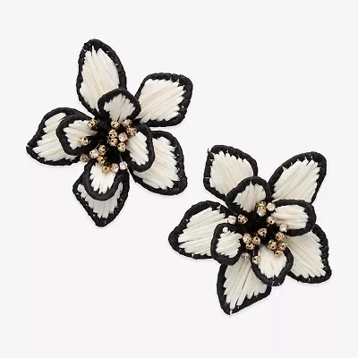 Bijoux Bar Womens Glass Flower Drop Earrings