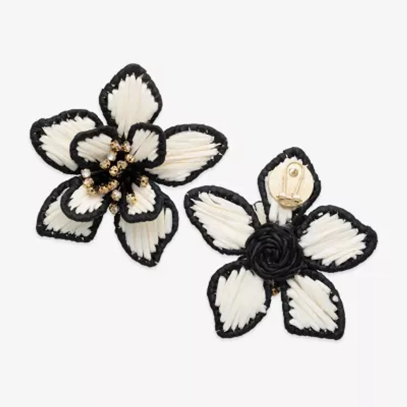 Bijoux Bar Womens Glass Flower Drop Earrings