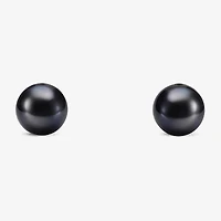 Limited Quantities! Dyed Black Cultured Freshwater Pearl 10K Gold 6.1mm Round Stud Earrings