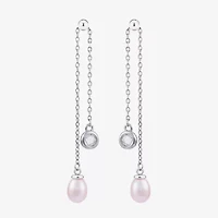 Limited Quantities! Womens Pink Cultured Freshwater Pearl Sterling Silver Drop Earrings