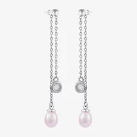 Limited Quantities! Womens Pink Cultured Freshwater Pearl Sterling Silver Drop Earrings
